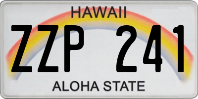 HI license plate ZZP241