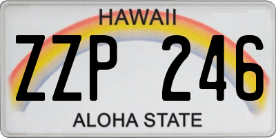 HI license plate ZZP246