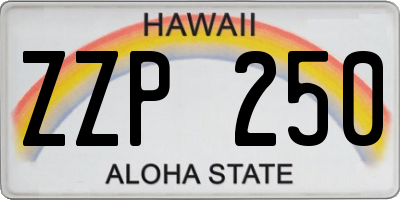 HI license plate ZZP250