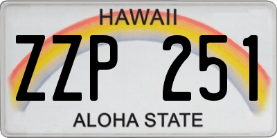 HI license plate ZZP251