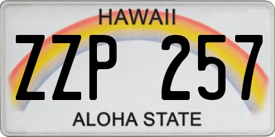 HI license plate ZZP257