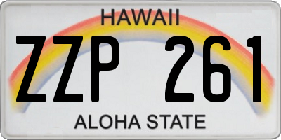 HI license plate ZZP261