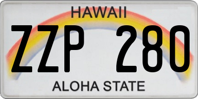 HI license plate ZZP280