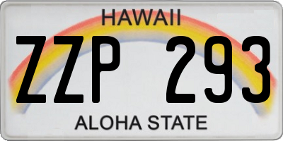 HI license plate ZZP293