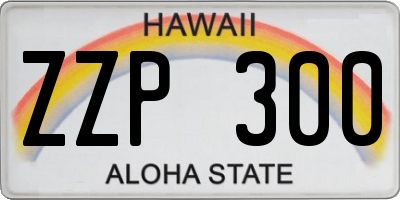 HI license plate ZZP300