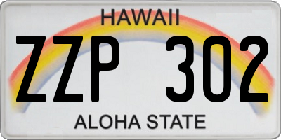 HI license plate ZZP302