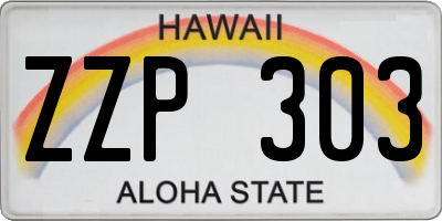 HI license plate ZZP303