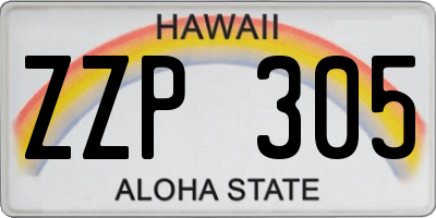 HI license plate ZZP305