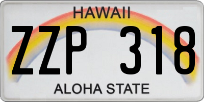 HI license plate ZZP318