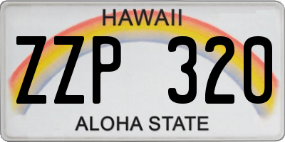 HI license plate ZZP320