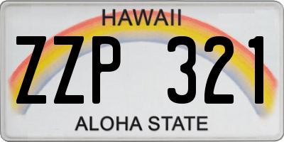 HI license plate ZZP321