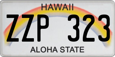 HI license plate ZZP323