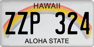 HI license plate ZZP324