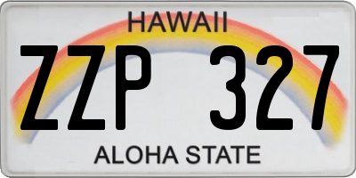 HI license plate ZZP327