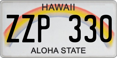 HI license plate ZZP330