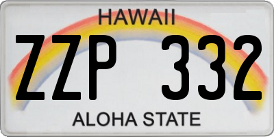 HI license plate ZZP332