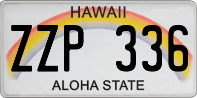 HI license plate ZZP336