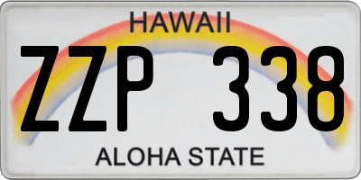 HI license plate ZZP338