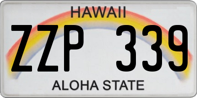 HI license plate ZZP339