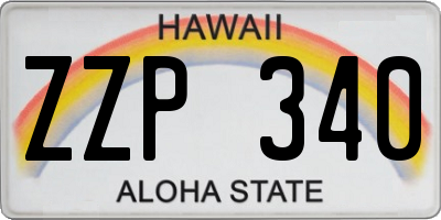 HI license plate ZZP340