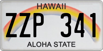 HI license plate ZZP341