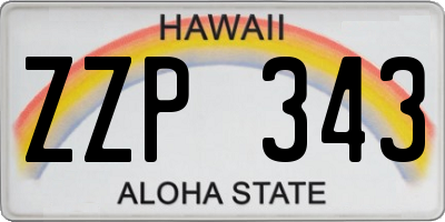 HI license plate ZZP343