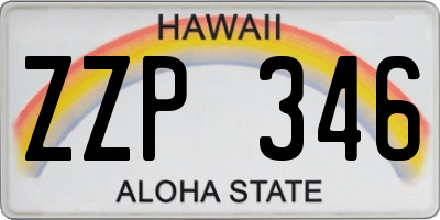 HI license plate ZZP346