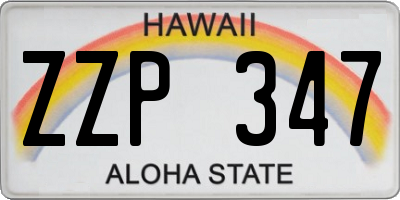 HI license plate ZZP347