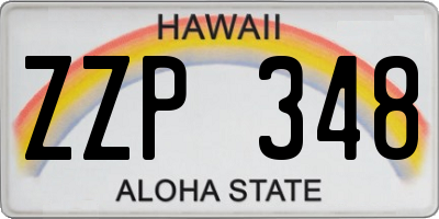 HI license plate ZZP348