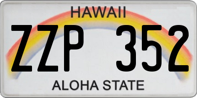 HI license plate ZZP352