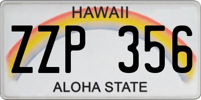 HI license plate ZZP356