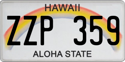 HI license plate ZZP359