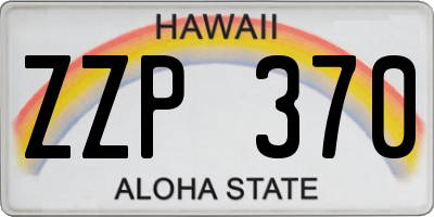 HI license plate ZZP370