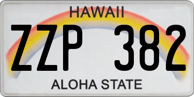 HI license plate ZZP382