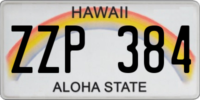 HI license plate ZZP384