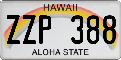 HI license plate ZZP388