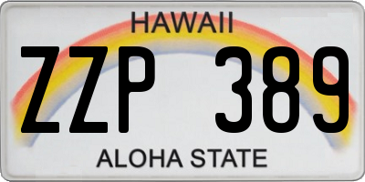 HI license plate ZZP389