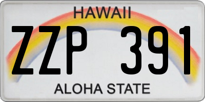 HI license plate ZZP391