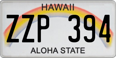 HI license plate ZZP394