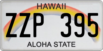 HI license plate ZZP395