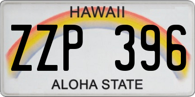 HI license plate ZZP396