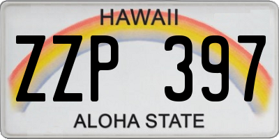 HI license plate ZZP397