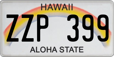 HI license plate ZZP399