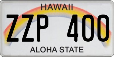 HI license plate ZZP400