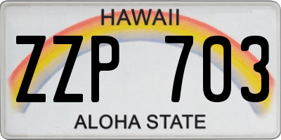 HI license plate ZZP703