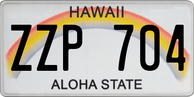 HI license plate ZZP704