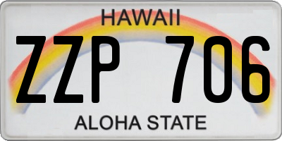 HI license plate ZZP706