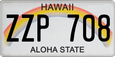 HI license plate ZZP708