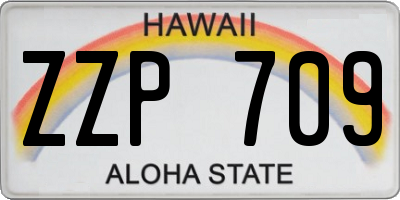 HI license plate ZZP709