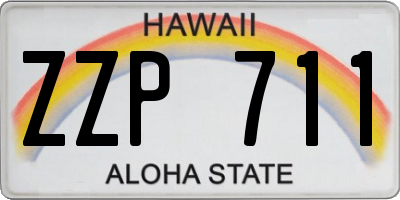 HI license plate ZZP711